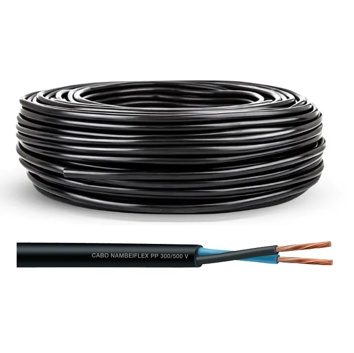 Cabo Fio Flexível Pp 2×2,5mm Preto 100metros Sil